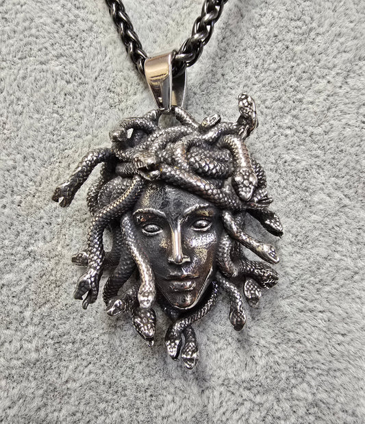 Medusa Stainless Steel Necklace - Bold & Detailed Design