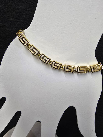 14K Gold Plated Greek Key Bracelet
