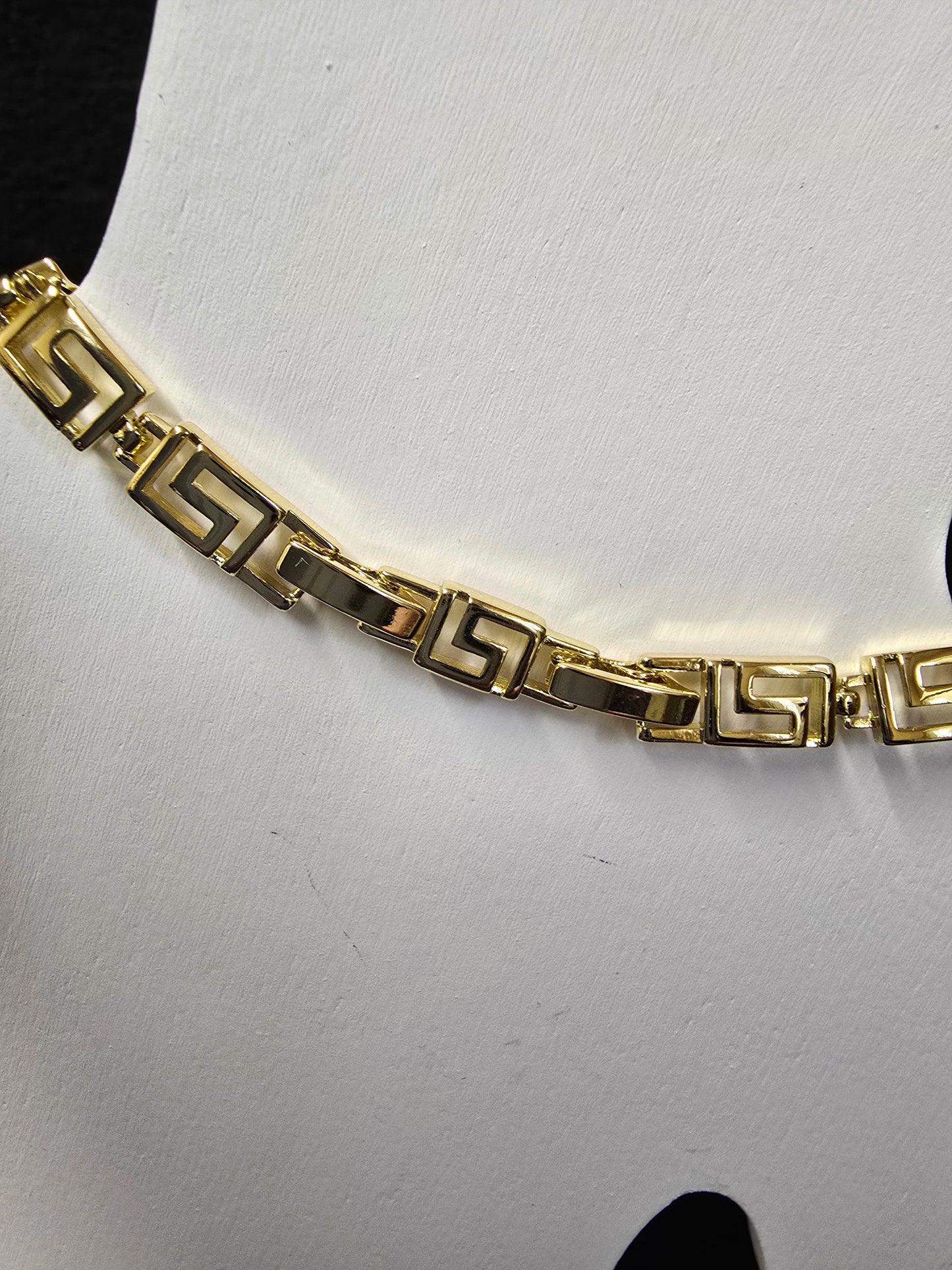 14K Gold Plated Greek Key Bracelet