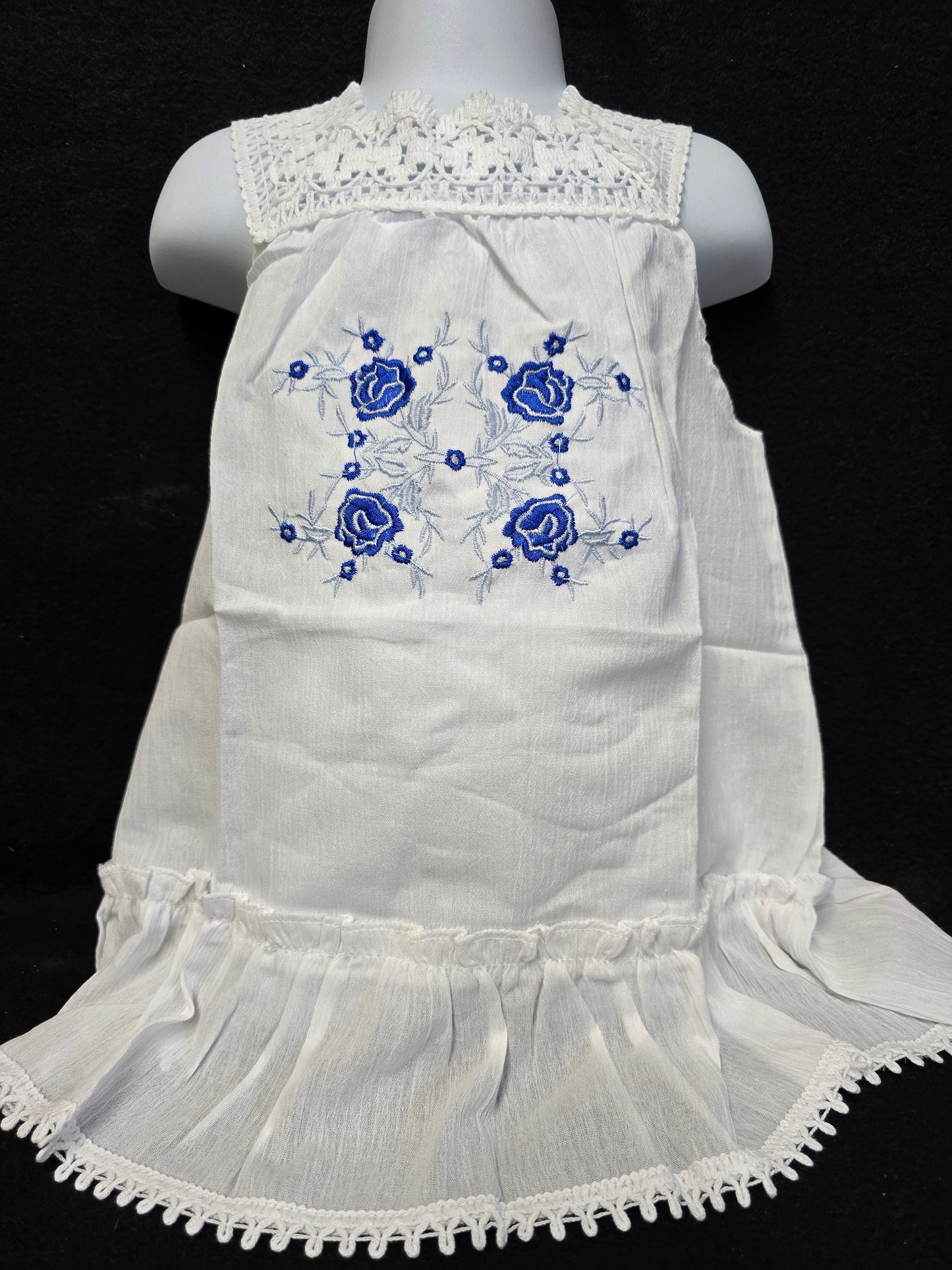 Girls' Embroidered Cotton Dress – Imported from Greece