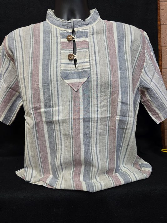 Men's Cotton Striped Shirt - Imported from Greece