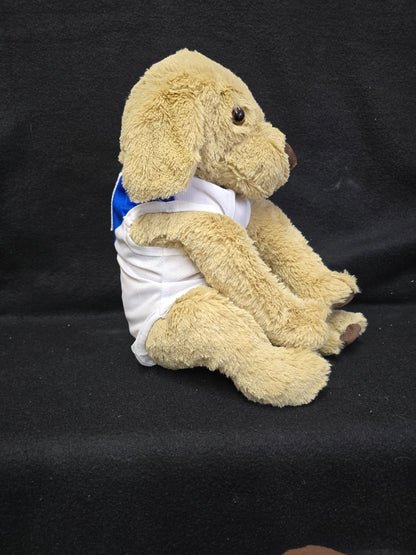 Greek Soccer Dog Plush – 40 cm Soft Toy with Jersey