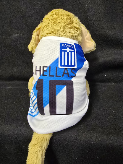 Greek Soccer Dog Plush – 40 cm Soft Toy with Jersey