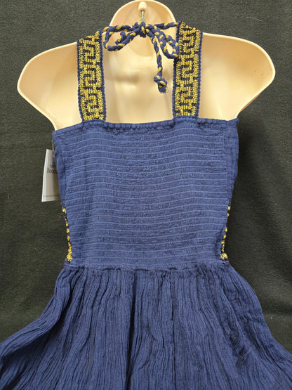 Elegant Greek Cotton Halter Dress