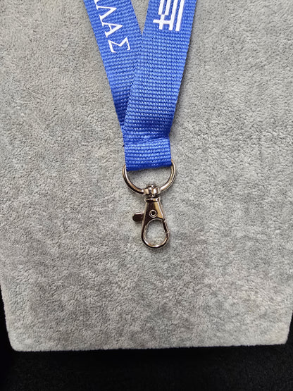Blue Greek Flag Lanyard with Clasp Neck Closure