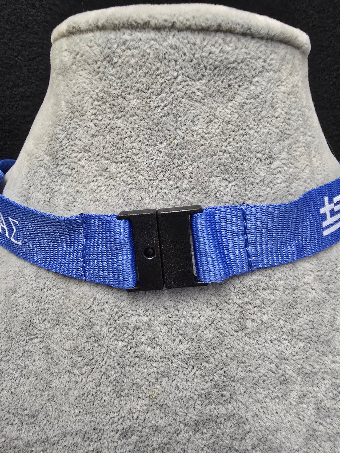 Blue Greek Flag Lanyard with Clasp Neck Closure