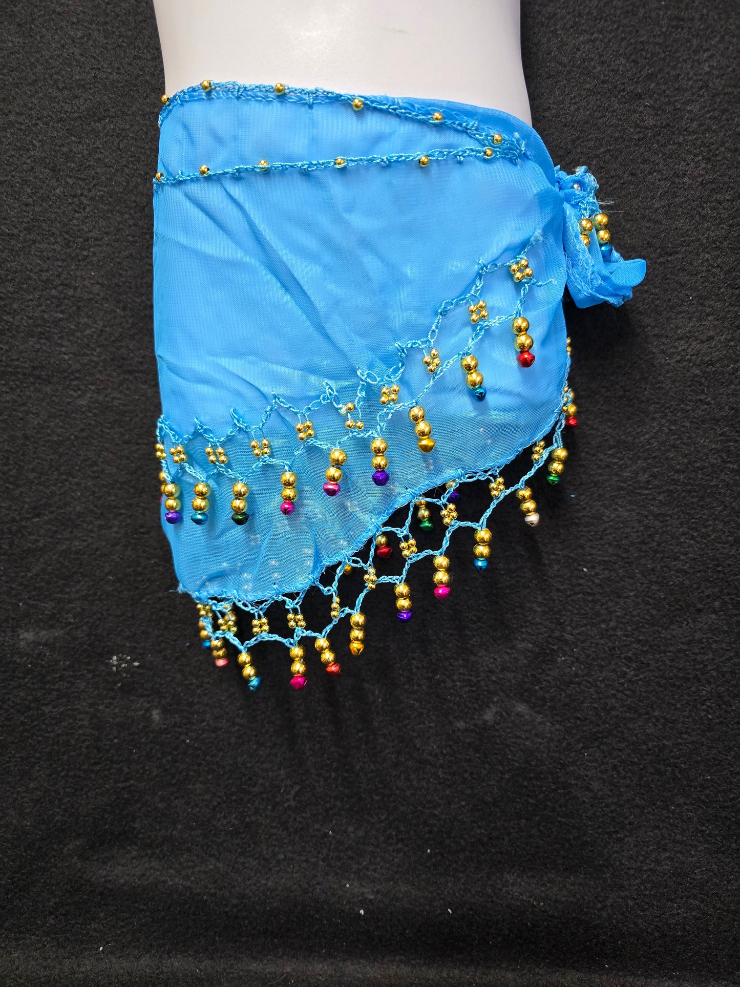 Girls Colorful Beaded Hip Scarves –Fun & Jingly Dance Scarf