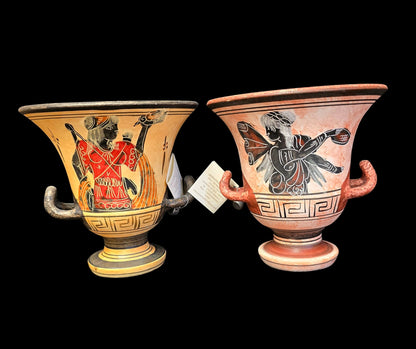 Handmade Hand-Painted Krater Vase – Imported Museum Replica
