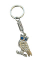 Silver Owl of Wisdom with Blue Crystal Eyes