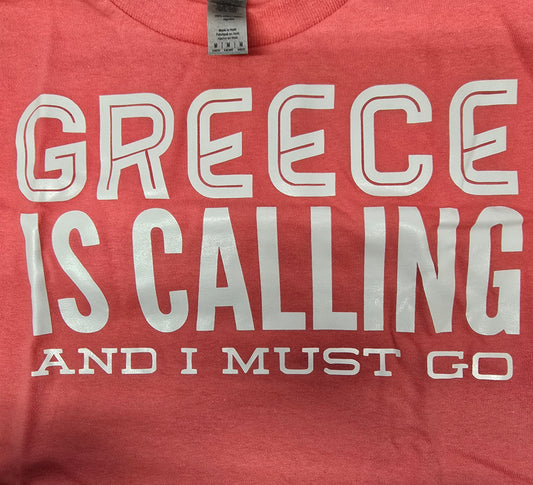 Greece Is Calling Coral Tee