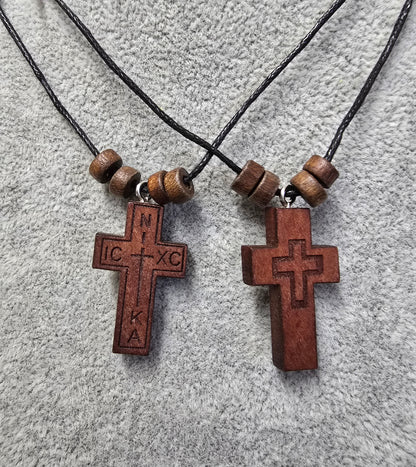 Olive Wood Crucifix Necklace – Adjustable & Waterproof