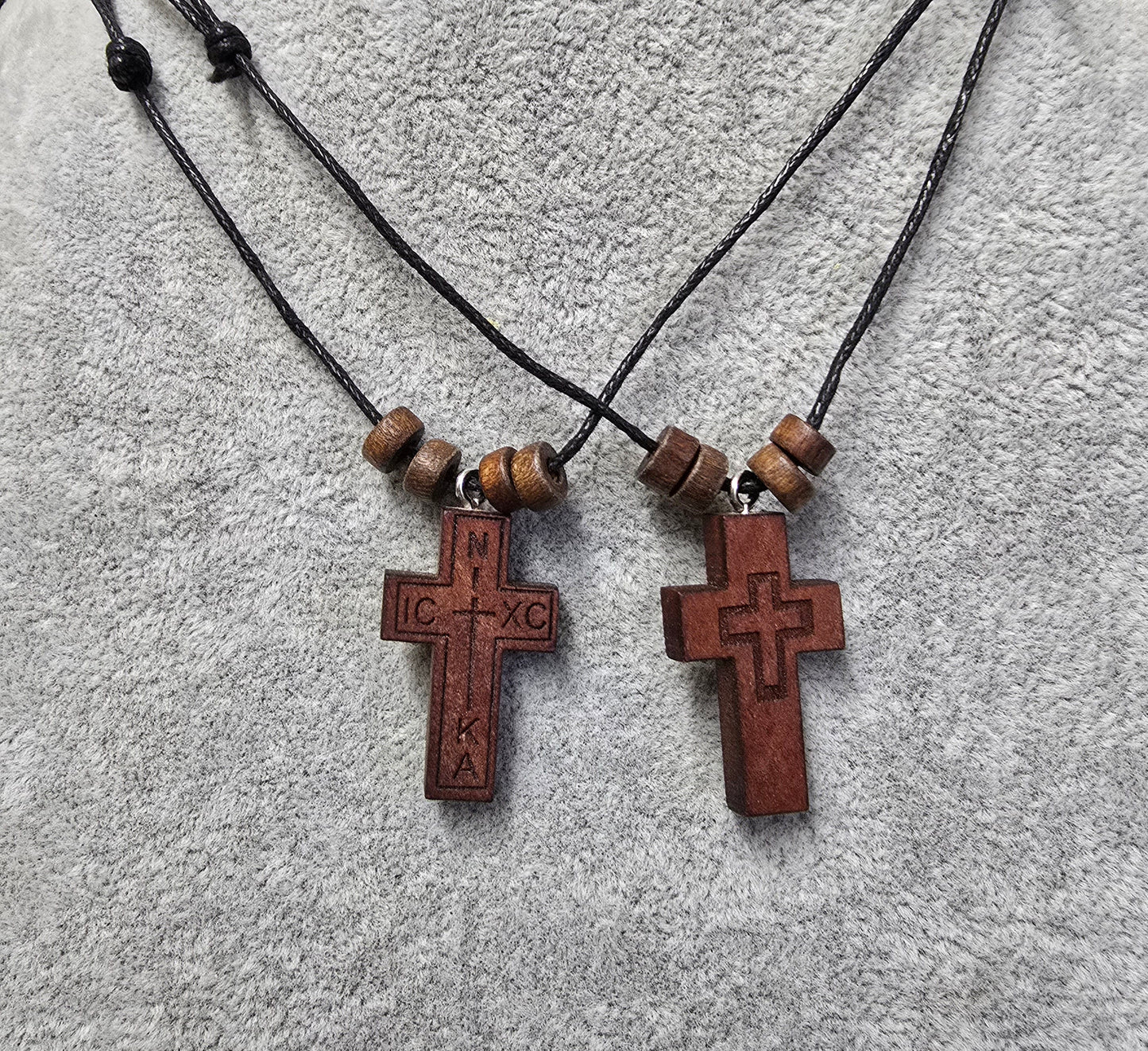 Olive Wood Crucifix Necklace – Adjustable & Waterproof