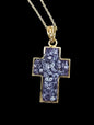 Crushed Crystal Pendant Necklace – 22” Gold-Plated Chain
