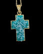 Crushed Crystal Pendant Necklace – 22” Gold-Plated Chain