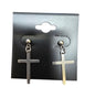 Stainless Steel Cross Earrings – Gold or Silver
