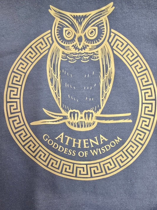 Greek Mythology Owl Tee – Carolina Blue