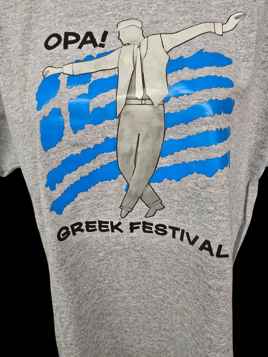 ‘Opa – Greek Festival’ Graphic Tee (Grey)