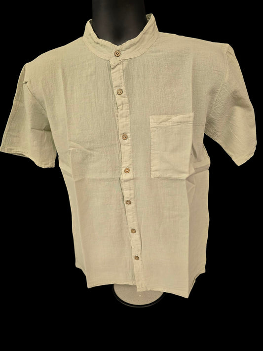 Men’s Natural Cotton Dress Shirt – Beige