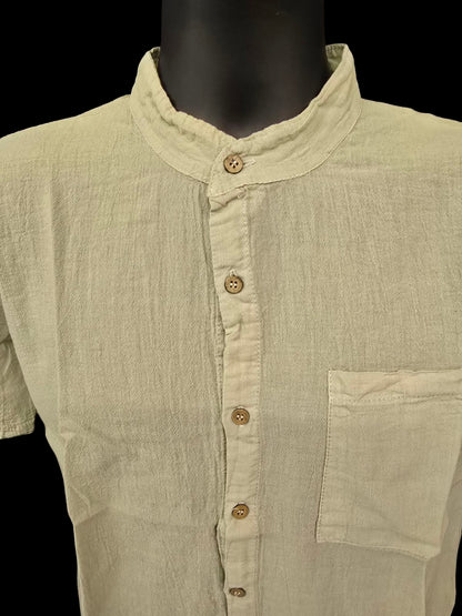 Men’s Natural Cotton Dress Shirt – Beige