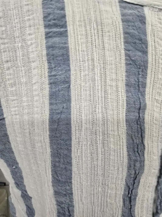 Men’s Striped Cotton Dress Shirt – Blue & White