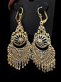 Gold-Plated Bohemian Dangle Earrings – 2.3" Pendant