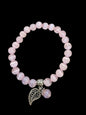 Opal Cat Eye Stone Bracelet with Feather Charm