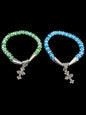 Beaded Bracelet with Antique Cross Pendant