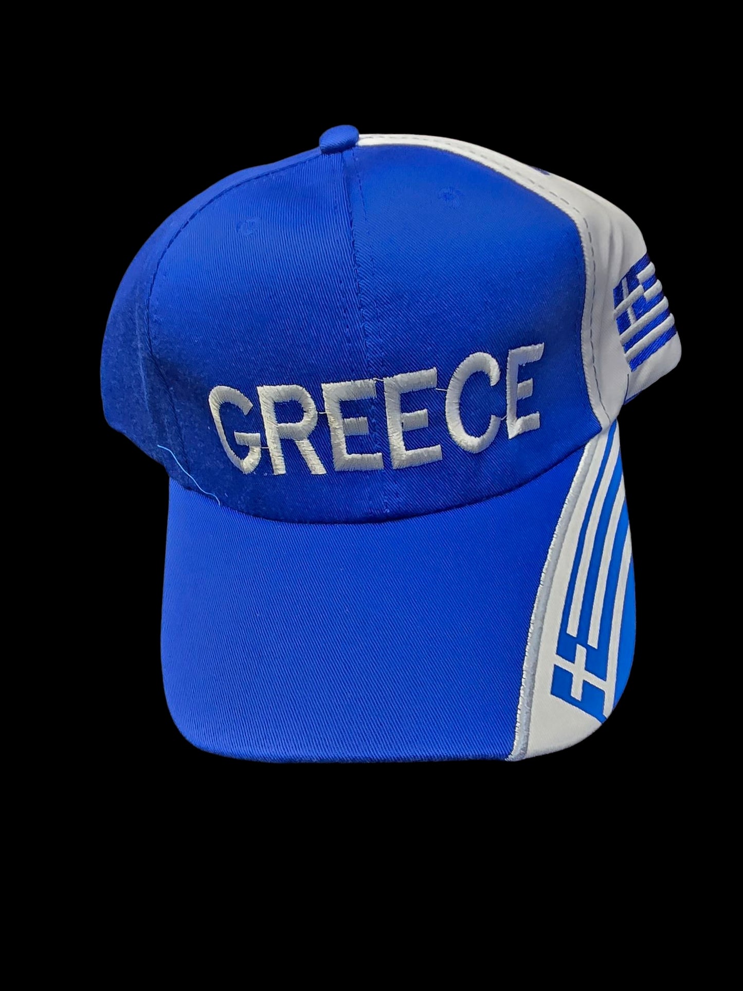 Bold Greece Embroidered Baseball Hat with Adjustable Fit and Greek Flag Patch - Assorted Colors