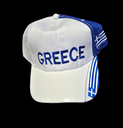 Bold Greece Embroidered Baseball Hat with Adjustable Fit and Greek Flag Patch - Assorted Colors