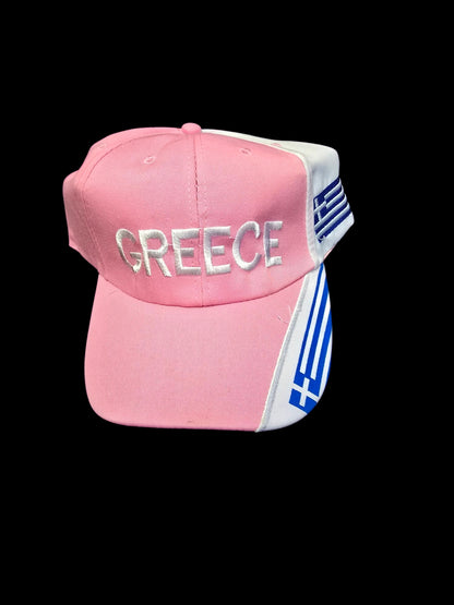 Bold Greece Embroidered Baseball Hat with Adjustable Fit and Greek Flag Patch - Assorted Colors