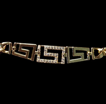 Gold Plated Greek Key Jewelry Set