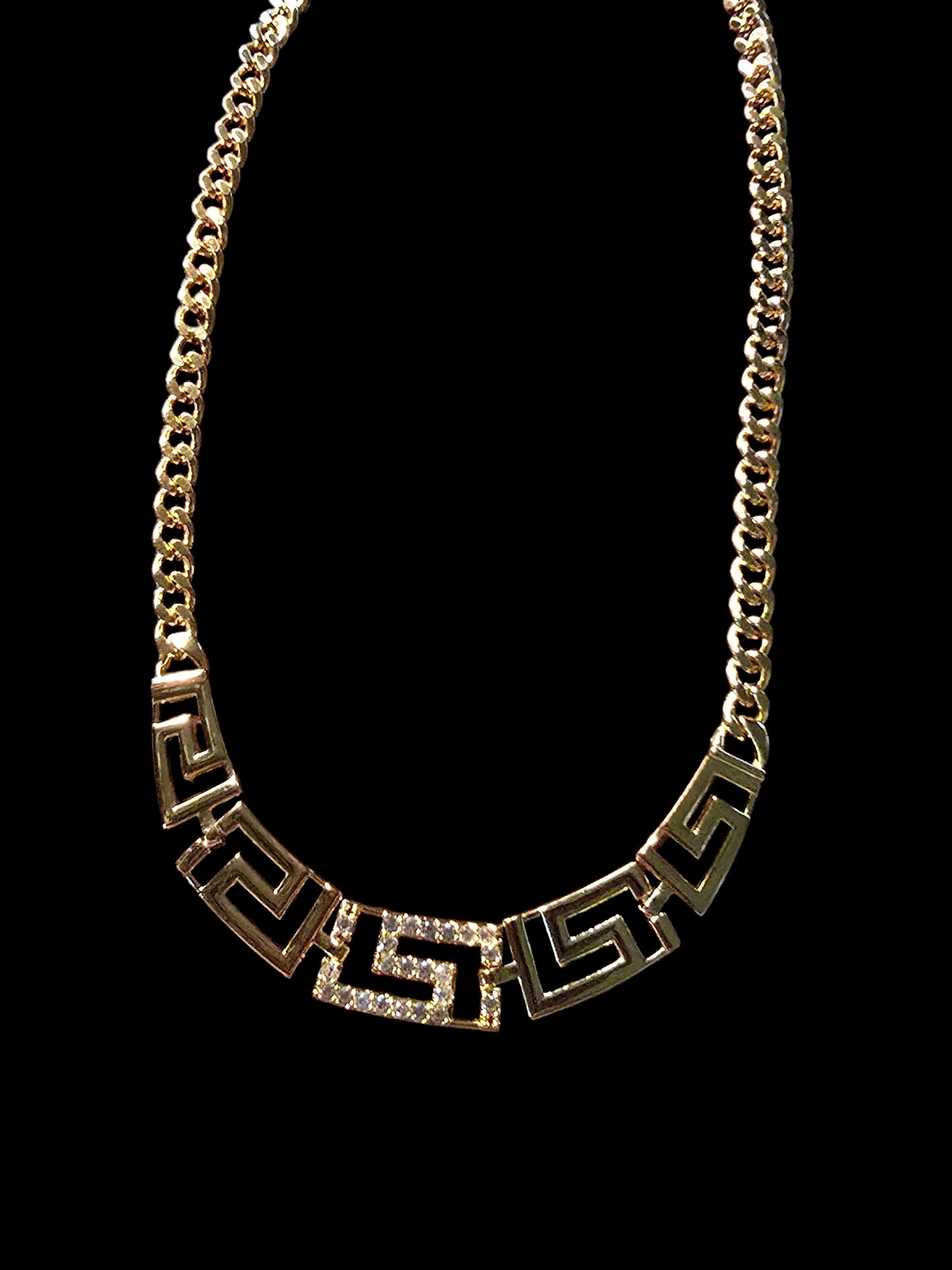 Gold Plated Greek Key Jewelry Set