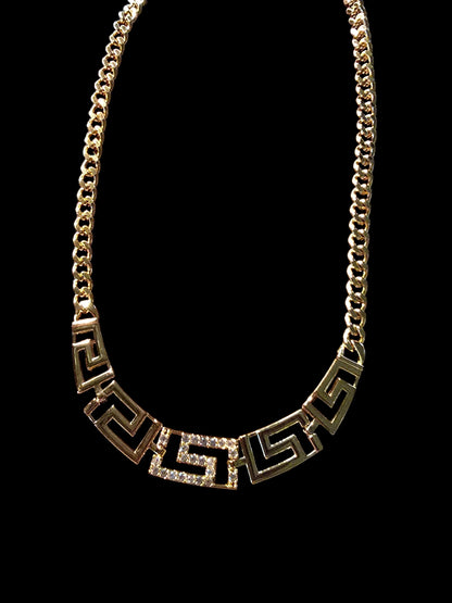 Gold Plated Greek Key Jewelry Set