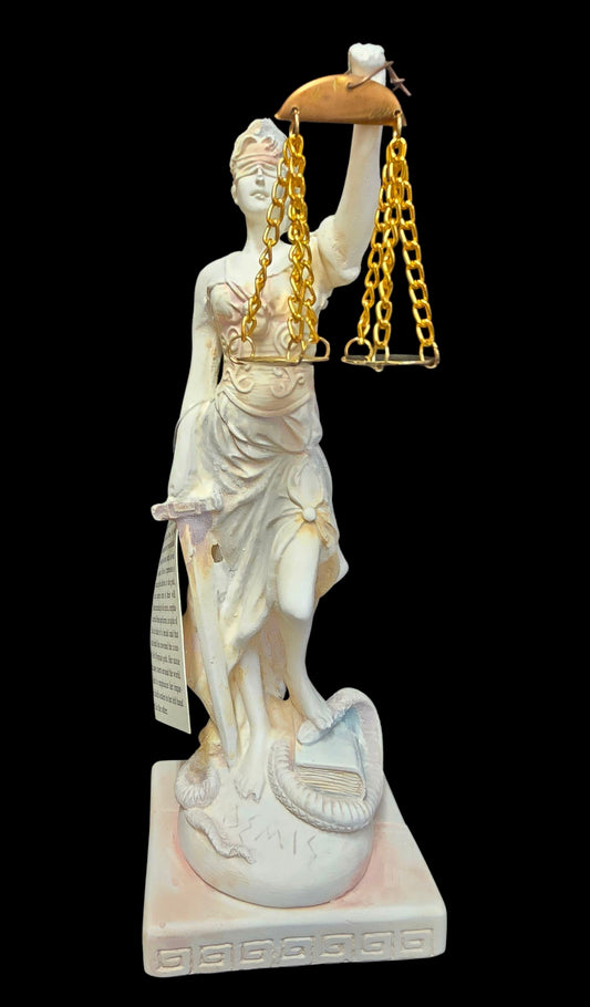 Handcrafted Alabaster Statue of Lady Justice (Themis)