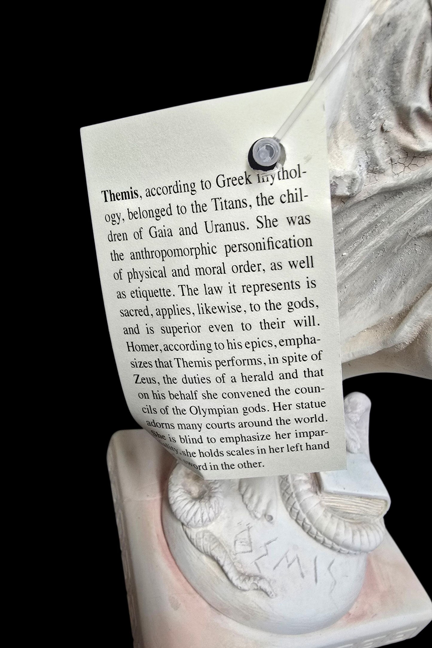 Handcrafted Alabaster Statue of Lady Justice (Themis)