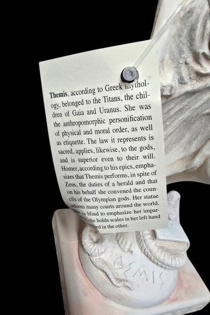 Handcrafted Alabaster Statue of Lady Justice (Themis)