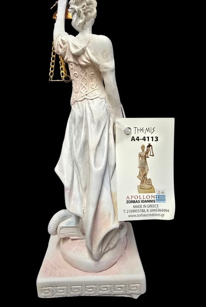 Handcrafted Alabaster Statue of Lady Justice (Themis)