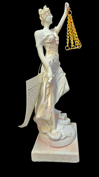 Handcrafted Alabaster Statue of Lady Justice (Themis)
