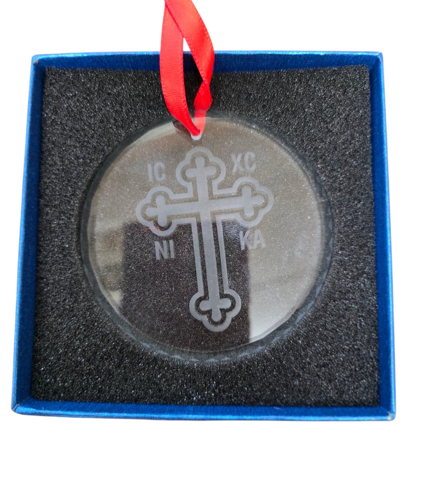 Crystal Glass Ornament – Orthodox Cross
