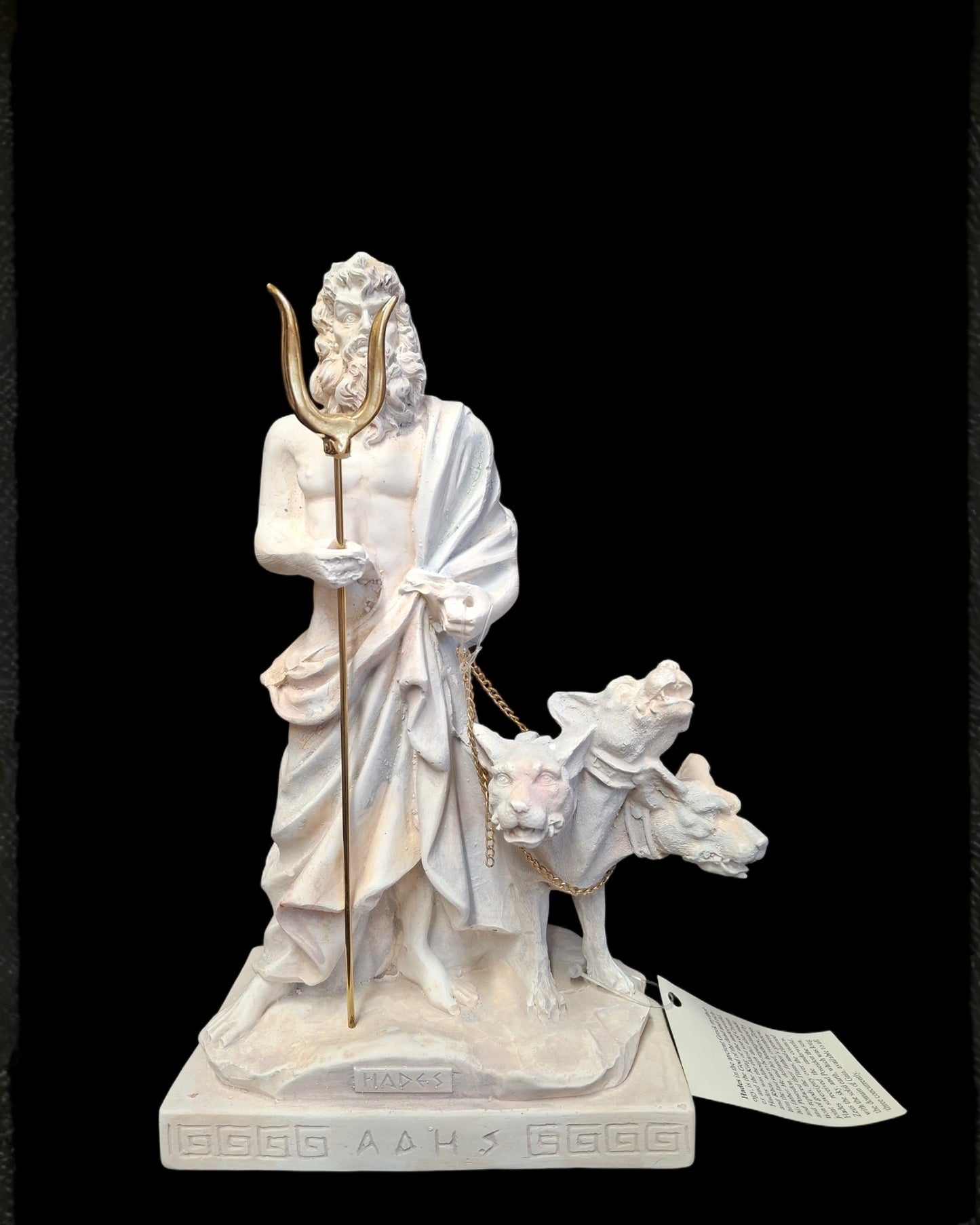Alabaster Statue of Hades with Cerberus – 10"