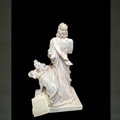 Alabaster Statue of Hades with Cerberus – 10"