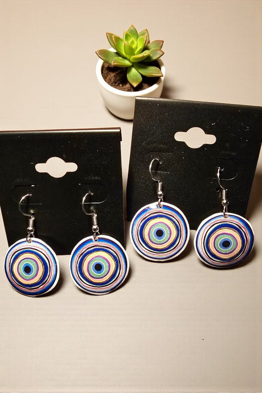 Evil Eye Inspired Concentric Circle Earrings