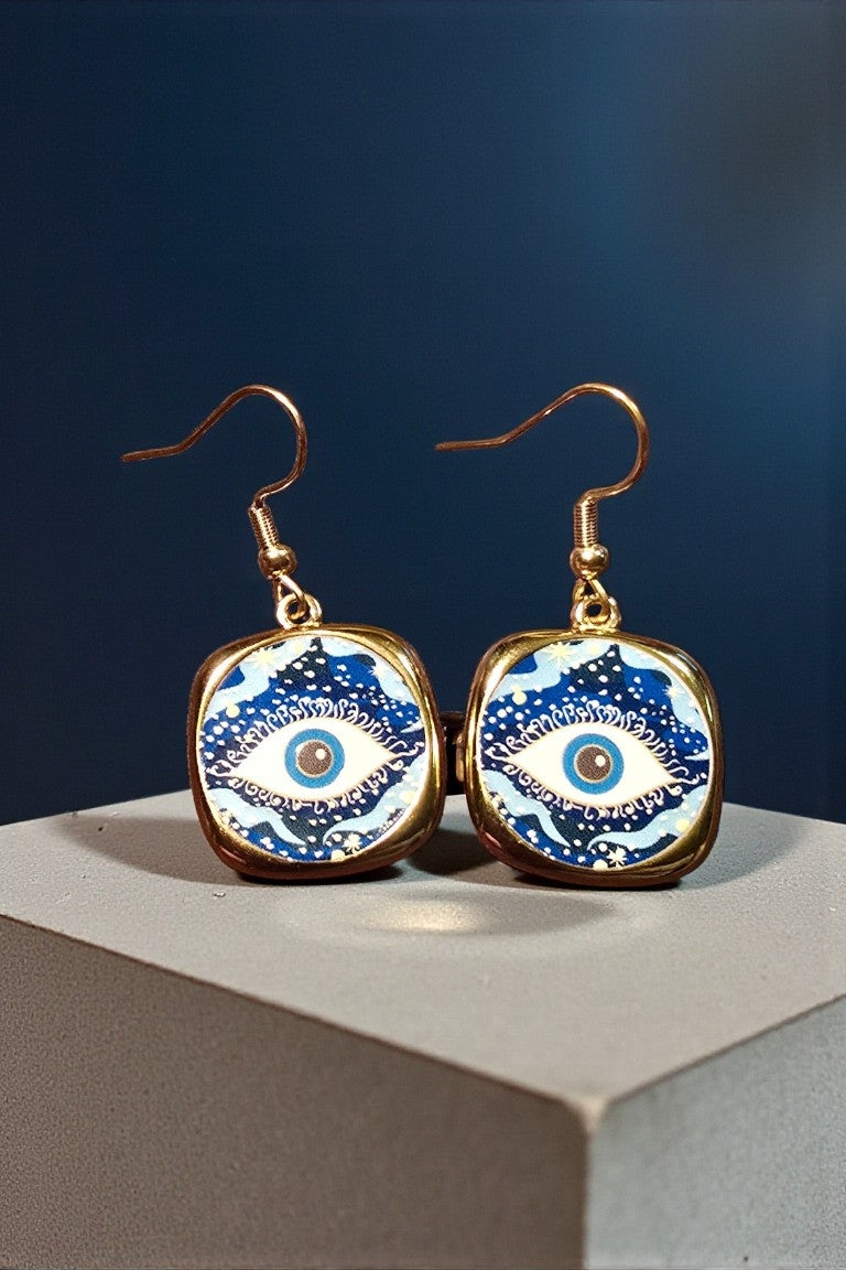 Gold-Plated Stainless Steel Evil Eye Earrings – Assorted Designs