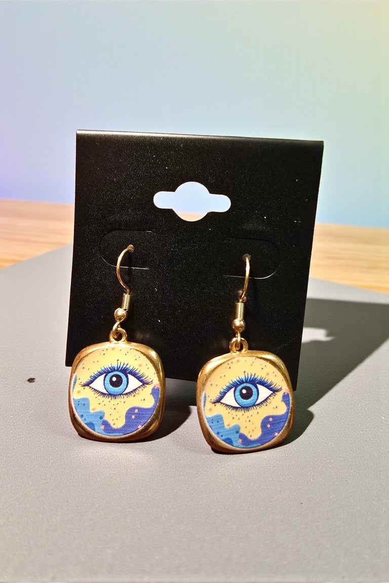 Gold-Plated Stainless Steel Evil Eye Earrings – Assorted Designs