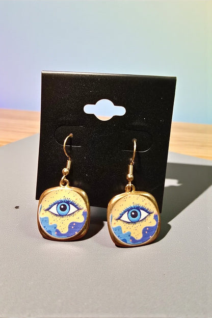 Gold-Plated Stainless Steel Evil Eye Earrings – Assorted Designs
