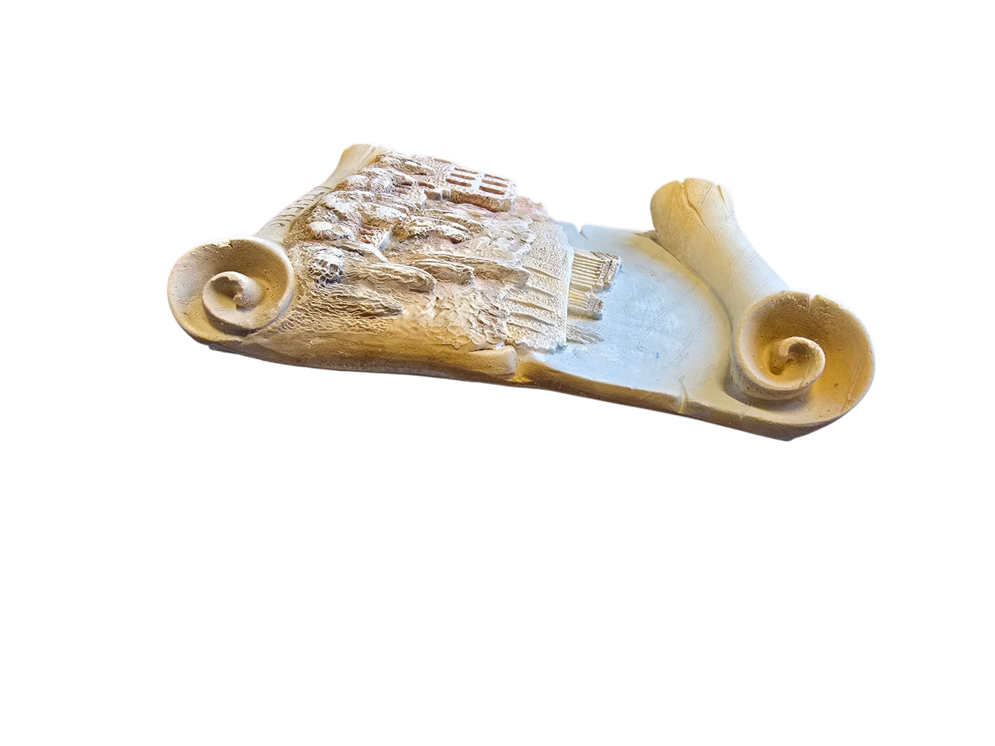 Alabaster Acropolis “Ancient Scroll” Plaque – Imported from Greece