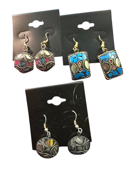 Mosaic-Style Inlay Earrings