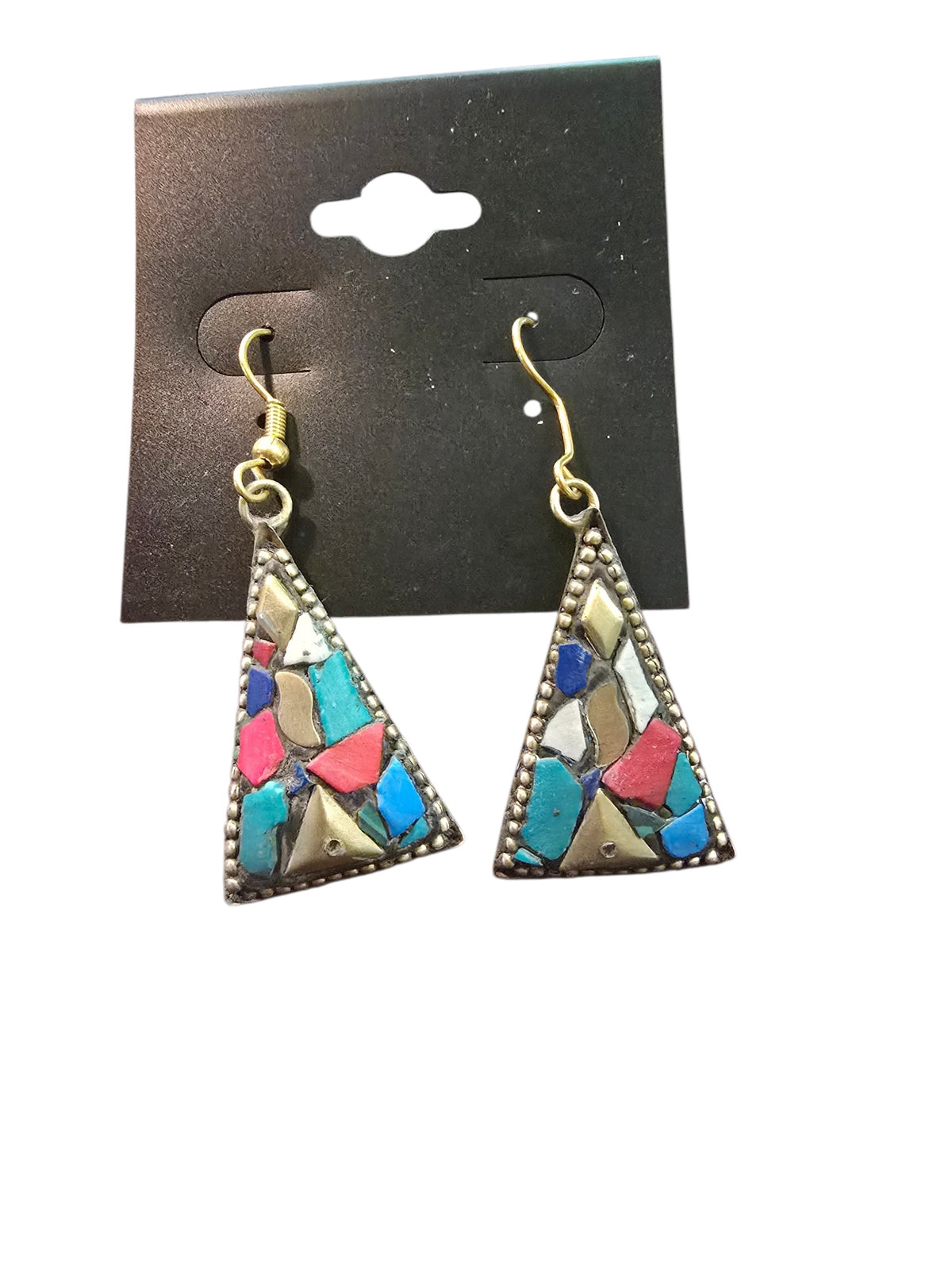 Mosaic-Style Inlay Earrings