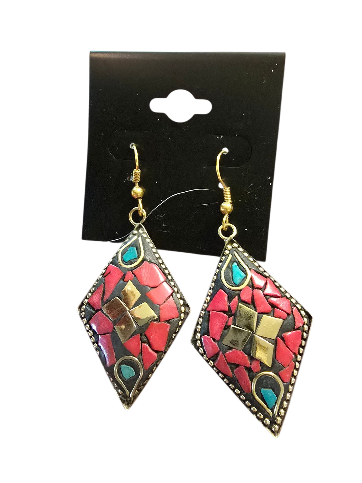Mosaic-Style Inlay Earrings