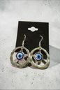 Vintage Gold & Silver Tone Evil Eye Dangle Earrings